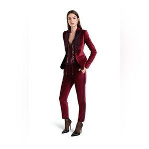 Altuzurra for Target Red Burgundy Velvet Tuxedo Style Pants Size 16